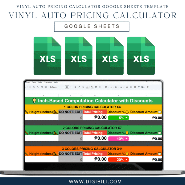 VINYL AUTO PRICING CALCULATOR GOOGLE SHEETS TEMPLATE
