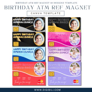 BIRTHDAY ATM REF MAGNET 10 DESIGNS TEMPLATE