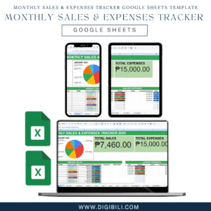 PRINTING SHOP MONTHLY SALES & EXPENSES TRACKER GOOGLE SHEETS TEMPLATE