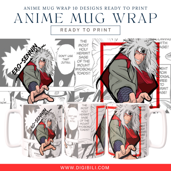 ANIME MUG WRAP 10 DESIGNS W/MOCKUP READY TO PRINT - Image 2