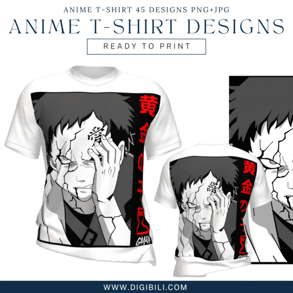 ANIME T-SHIRT 45 DESIGNS PNG+JPG W/MOCKUP - Image 11