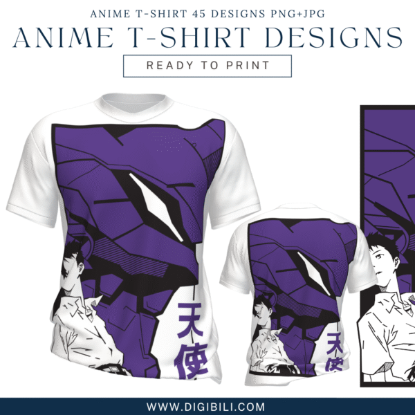 ANIME T-SHIRT 45 DESIGNS PNG+JPG W/MOCKUP - Image 10