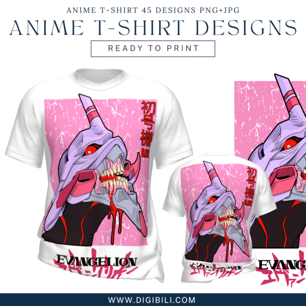 ANIME T-SHIRT 45 DESIGNS PNG+JPG W/MOCKUP - Image 9