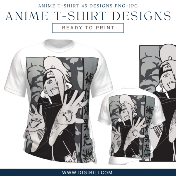 ANIME T-SHIRT 45 DESIGNS PNG+JPG W/MOCKUP - Image 8