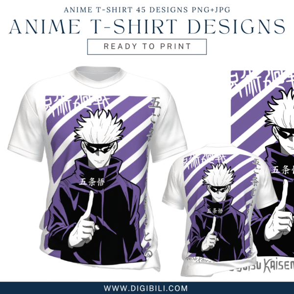ANIME T-SHIRT 45 DESIGNS PNG+JPG W/MOCKUP - Image 7