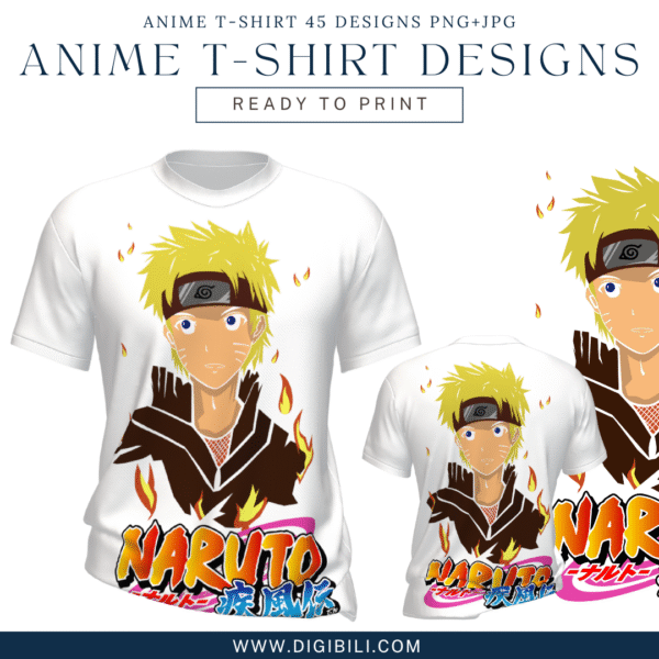 ANIME T-SHIRT 45 DESIGNS PNG+JPG W/MOCKUP - Image 16