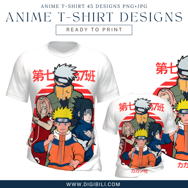 ANIME T-SHIRT 45 DESIGNS PNG+JPG W/MOCKUP - Image 17