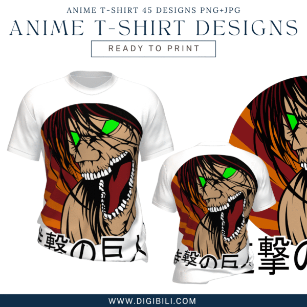 ANIME T-SHIRT 45 DESIGNS PNG+JPG W/MOCKUP - Image 18