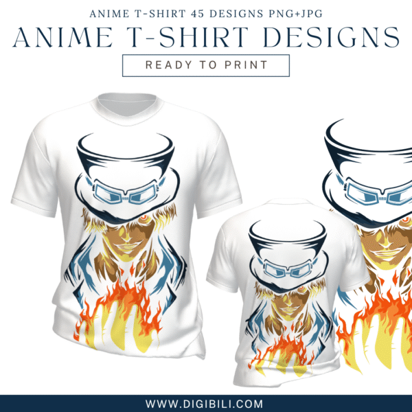 ANIME T-SHIRT 45 DESIGNS PNG+JPG W/MOCKUP - Image 19