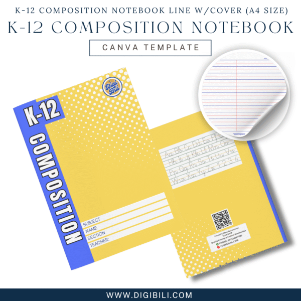 K-12 COMPOSITION NOTEBOOK LINE WITH 10-COLORED COVER (A4 SIZE) TEMPLATE - Image 2
