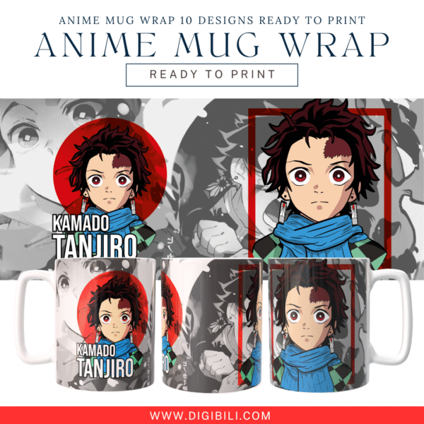 ANIME MUG WRAP 10 DESIGNS W/MOCKUP READY TO PRINT - Image 10