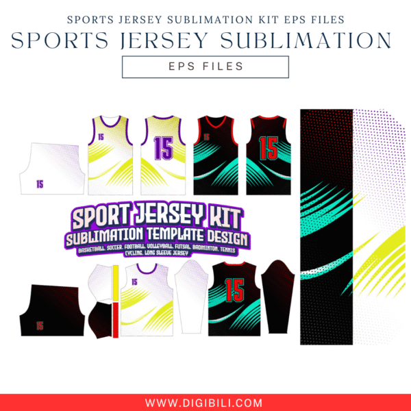 SPORTS JERSEY SUBLIMATION KIT 17 DESIGNS EPS FILES - Image 17