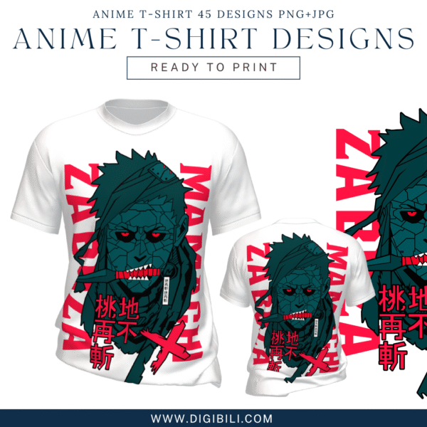 ANIME T-SHIRT 45 DESIGNS PNG+JPG W/MOCKUP - Image 20