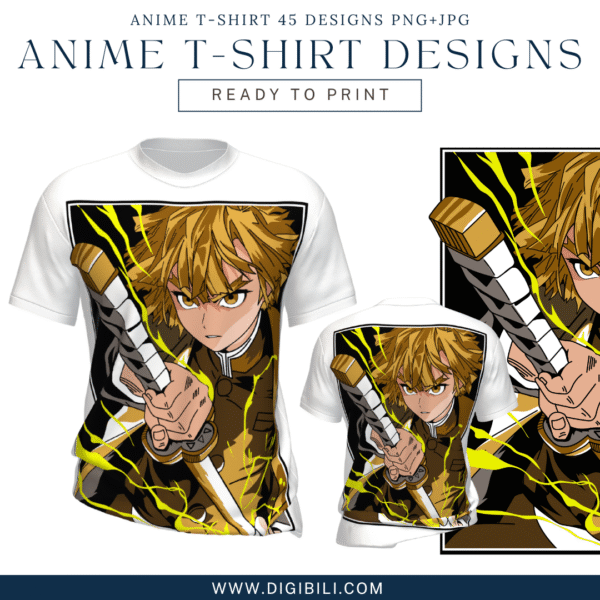 ANIME T-SHIRT 45 DESIGNS PNG+JPG W/MOCKUP - Image 21