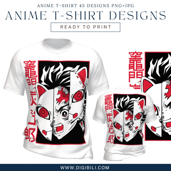 ANIME T-SHIRT 45 DESIGNS PNG+JPG W/MOCKUP - Image 22