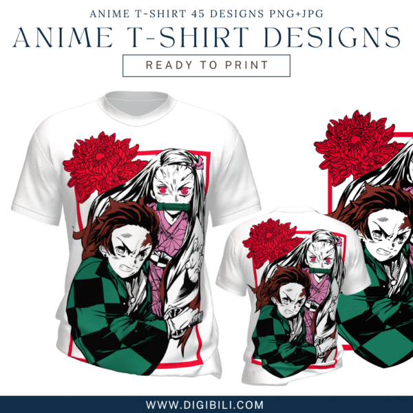 ANIME T-SHIRT 45 DESIGNS PNG+JPG W/MOCKUP - Image 23