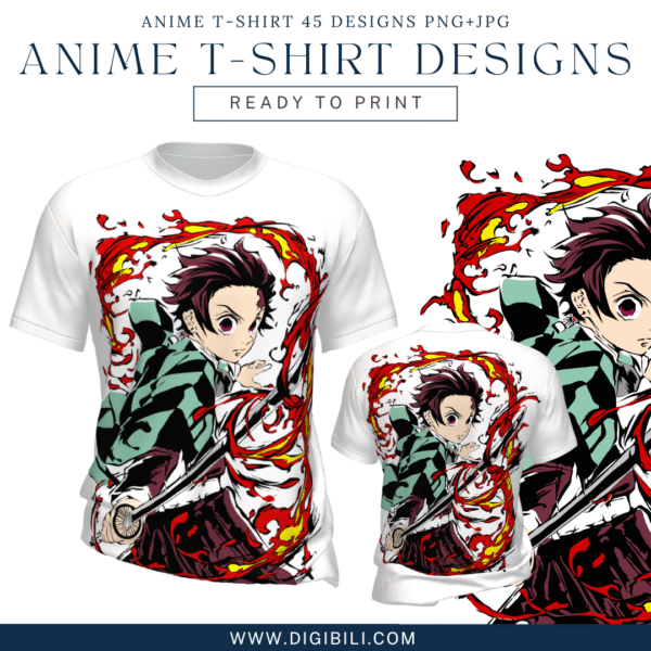 ANIME T-SHIRT 45 DESIGNS PNG+JPG W/MOCKUP - Image 25
