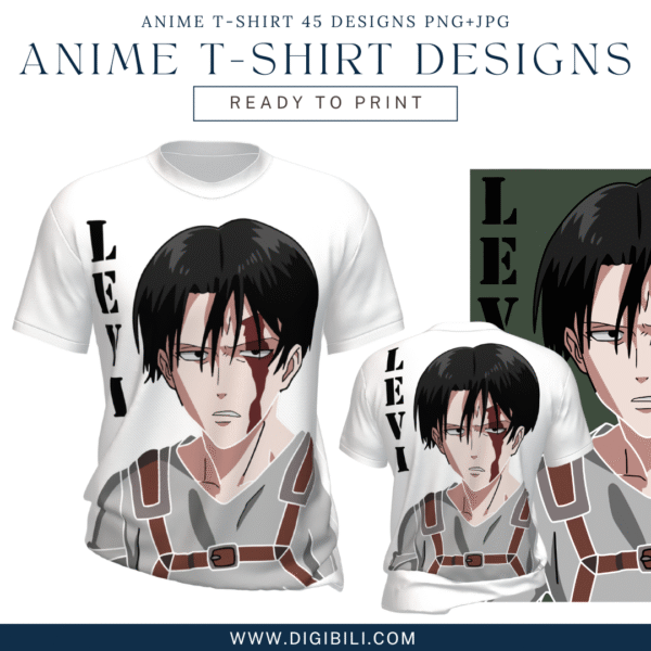 ANIME T-SHIRT 45 DESIGNS PNG+JPG W/MOCKUP - Image 26