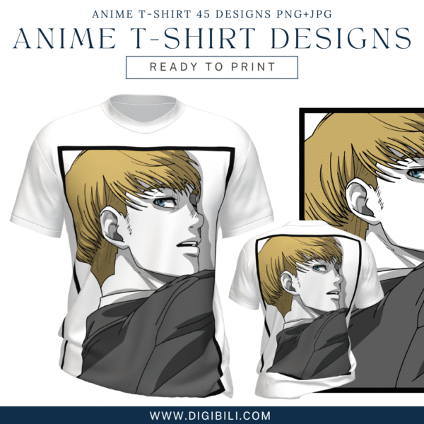 ANIME T-SHIRT 45 DESIGNS PNG+JPG W/MOCKUP - Image 27