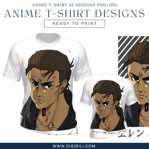 ANIME T-SHIRT 45 DESIGNS PNG+JPG W/MOCKUP - Image 28