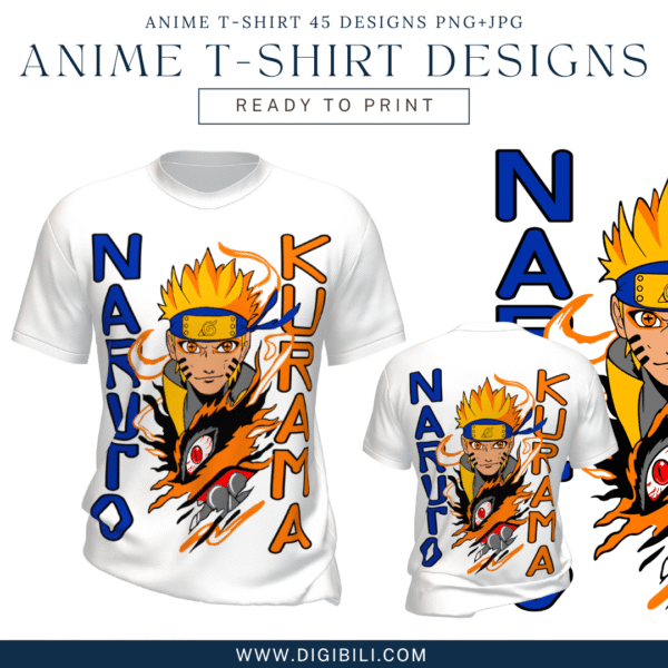 ANIME T-SHIRT 45 DESIGNS PNG+JPG W/MOCKUP - Image 3