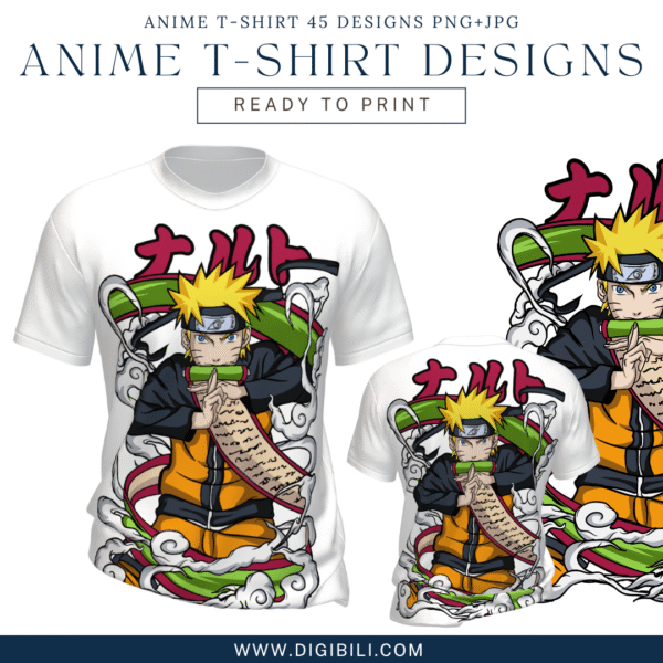 ANIME T-SHIRT 45 DESIGNS PNG+JPG W/MOCKUP - Image 32