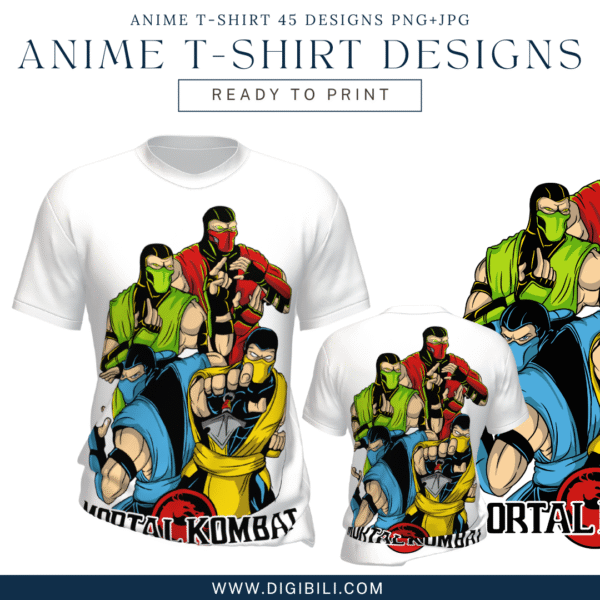 ANIME T-SHIRT 45 DESIGNS PNG+JPG W/MOCKUP - Image 33