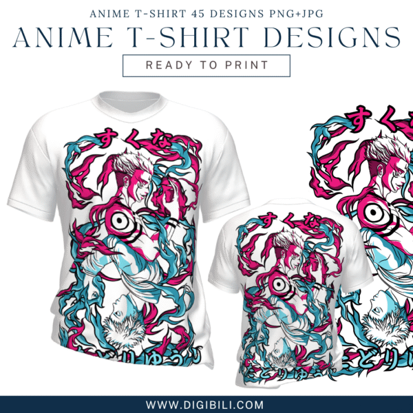 ANIME T-SHIRT 45 DESIGNS PNG+JPG W/MOCKUP - Image 35