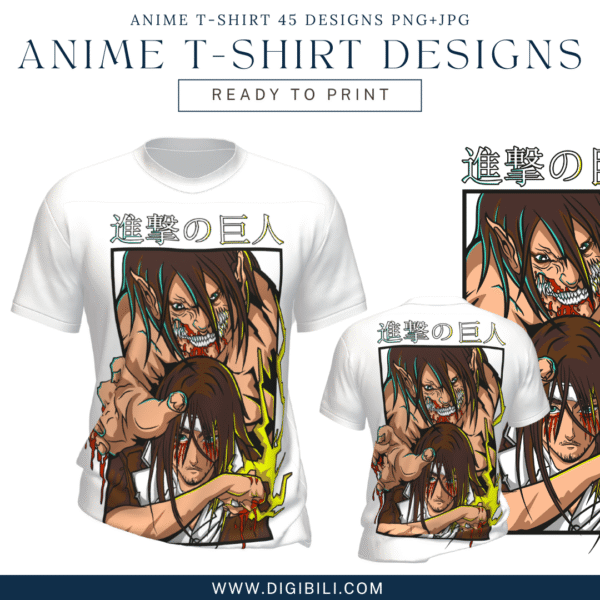 ANIME T-SHIRT 45 DESIGNS PNG+JPG W/MOCKUP - Image 38