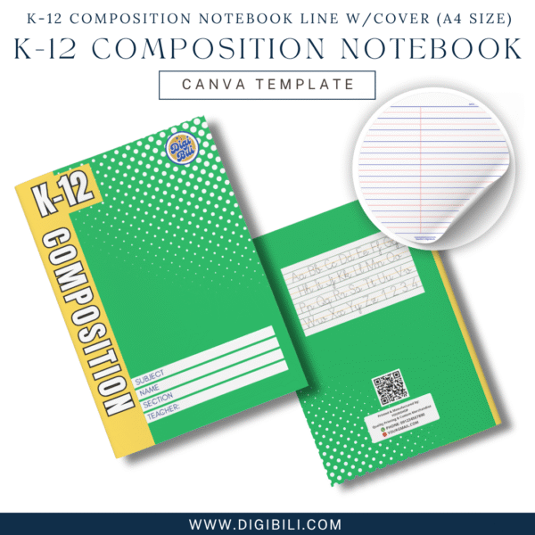 K-12 COMPOSITION NOTEBOOK LINE WITH 10-COLORED COVER (A4 SIZE) TEMPLATE - Image 4