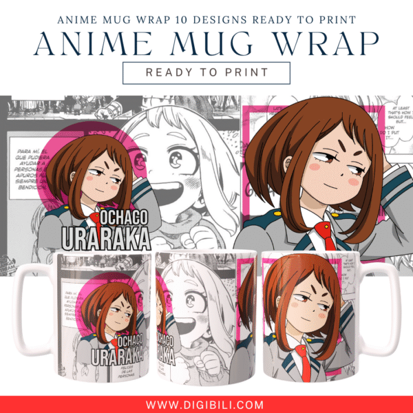 ANIME MUG WRAP 10 DESIGNS W/MOCKUP READY TO PRINT - Image 7