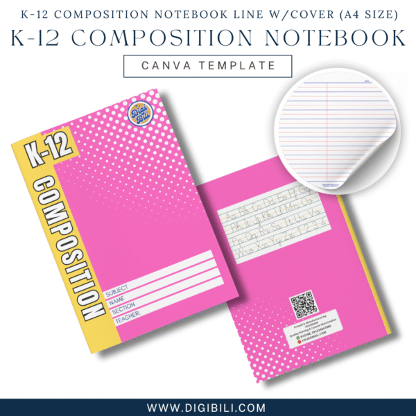 K-12 COMPOSITION NOTEBOOK LINE WITH 10-COLORED COVER (A4 SIZE) TEMPLATE - Image 3