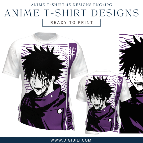 ANIME T-SHIRT 45 DESIGNS PNG+JPG W/MOCKUP - Image 5