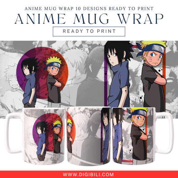 ANIME MUG WRAP 10 DESIGNS W/MOCKUP READY TO PRINT - Image 6