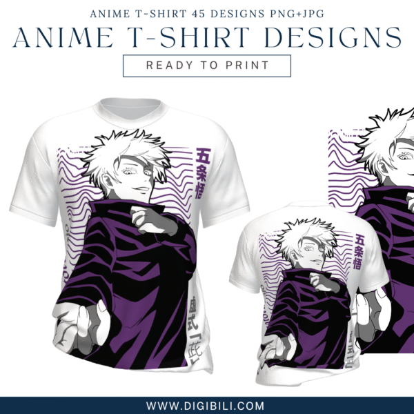 ANIME T-SHIRT 45 DESIGNS PNG+JPG W/MOCKUP - Image 6