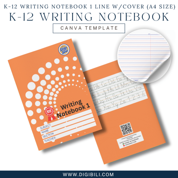 K-12 WRITING NOTEBOOK 1 LINE WITH 10-COLORED COVER (A4 SIZE) TEMPLATE - Image 6