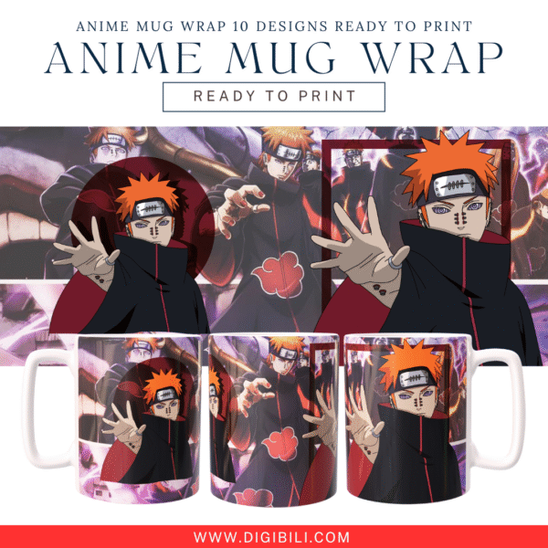 ANIME MUG WRAP 10 DESIGNS W/MOCKUP READY TO PRINT - Image 5
