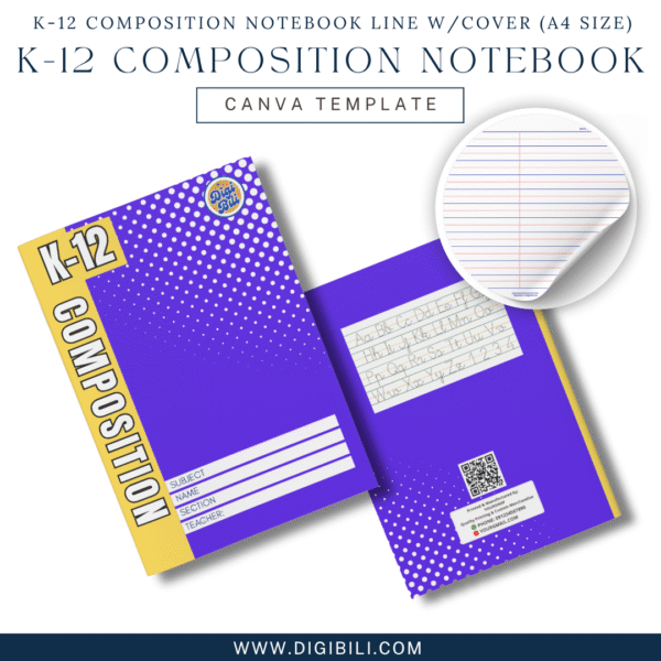 K-12 COMPOSITION NOTEBOOK LINE WITH 10-COLORED COVER (A4 SIZE) TEMPLATE - Image 7