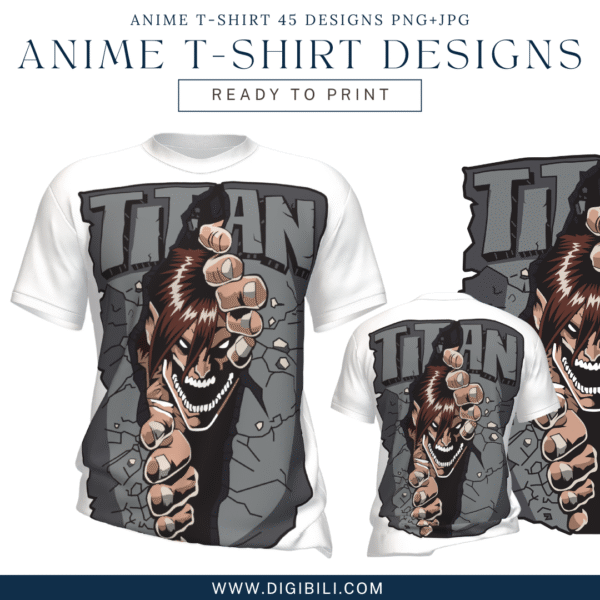 ANIME T-SHIRT 45 DESIGNS PNG+JPG W/MOCKUP - Image 13