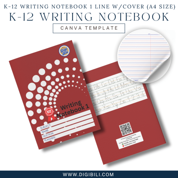 K-12 WRITING NOTEBOOK 1 LINE WITH 10-COLORED COVER (A4 SIZE) TEMPLATE - Image 8