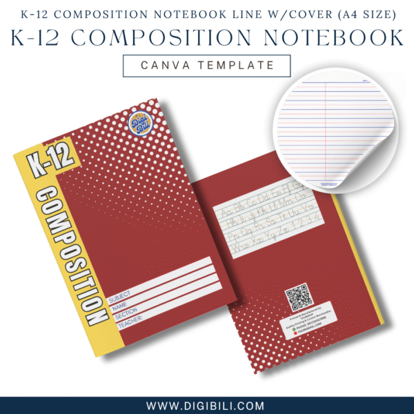 K-12 COMPOSITION NOTEBOOK LINE WITH 10-COLORED COVER (A4 SIZE) TEMPLATE - Image 8