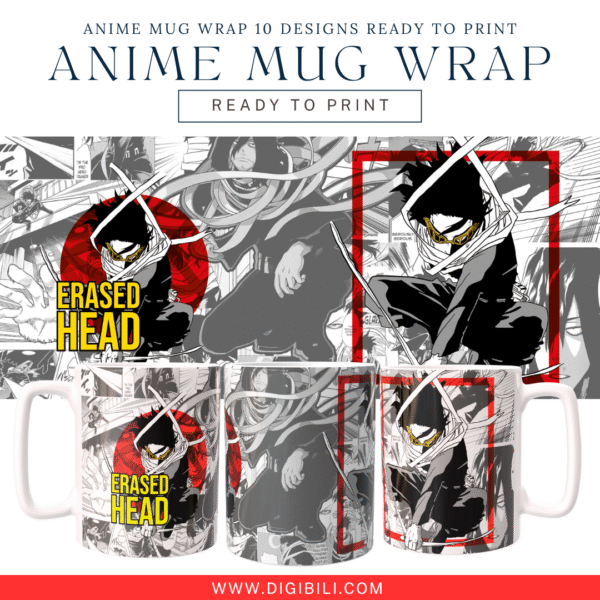 ANIME MUG WRAP 10 DESIGNS W/MOCKUP READY TO PRINT - Image 3