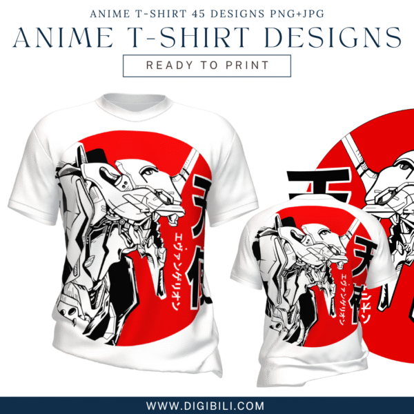 ANIME T-SHIRT 45 DESIGNS PNG+JPG W/MOCKUP - Image 12