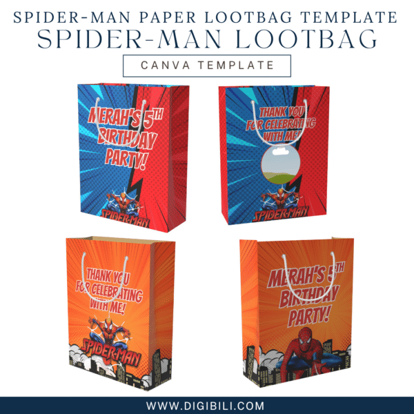 SPIDER-MAN PAPER LOOTBAG TEMPLATE