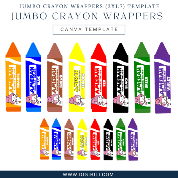 JUMBO CRAYON WRAPPERS (3X1.7) TEMPLATE