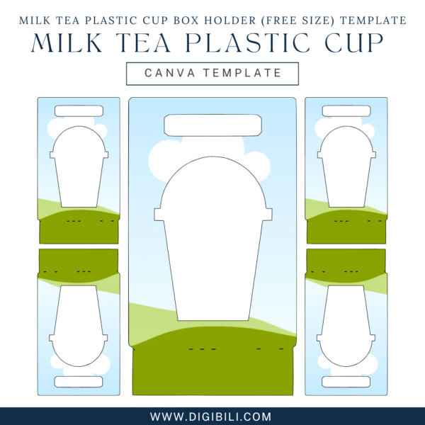 MILK TEA PLASTIC CUP BOX HOLDER (FREE SIZE) TEMPLATE