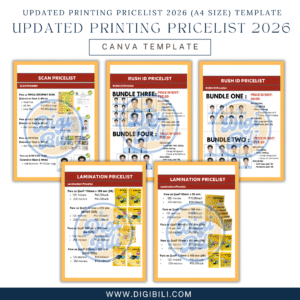 PRINTING PRICELIST 2025 (A4 SIZE) TEMPLATE
