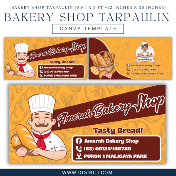 BAKERY SHOP TARPAULIN (6ftx3ft 72 INCHES x 36 INCHES) TEMPLATE