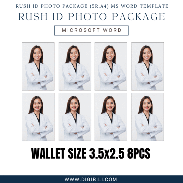 RUSH ID PHOTO PACKAGE (5R & A4) MICROSOFT WORD TEMPLATE - Image 2