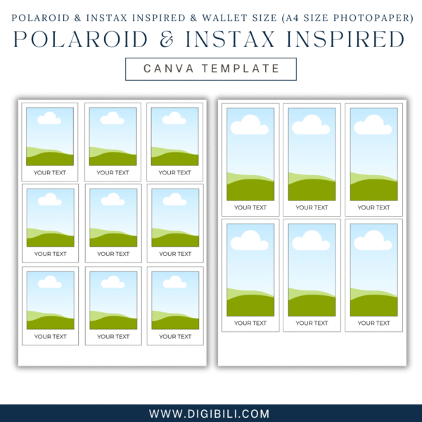 POLAROID & INSTAX INSPIRED & WALLET SIZE (A4 SIZE PHOTOPAPER) TEMPLATE - Image 3